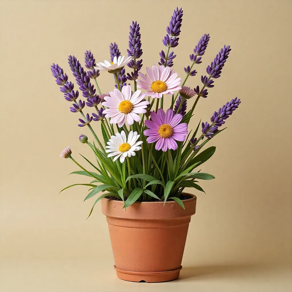 Potted lavender arrangement